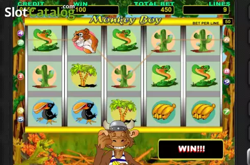 Win screen. Monkey Boy slot