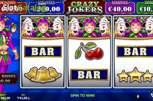 Bonus Game Win Screen. Crazy Jokers slot