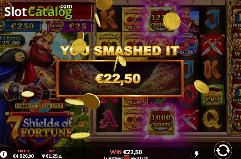 Win Screen 3. 7 Shields of Fortune slot