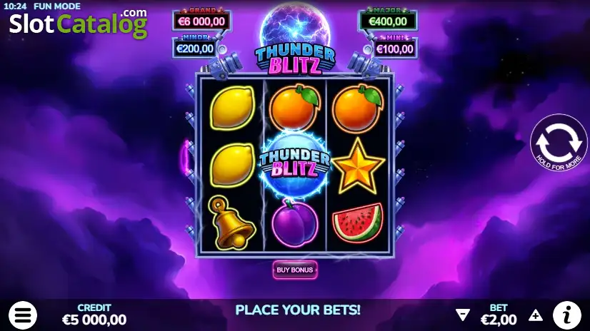 Thunder Blitz - Reels Screen Thunder Blitz - Reels Screen
