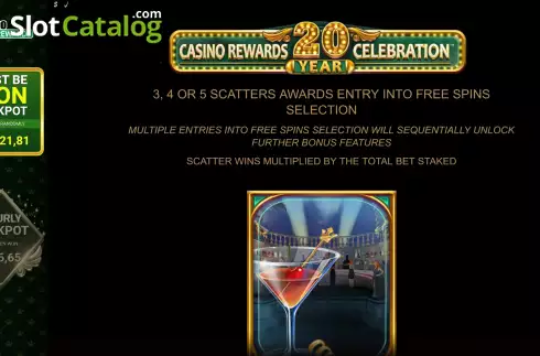 Paytable 3. Casino Rewards 20 Year Celebration slot