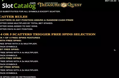 Game Rules 2. Casino Rewards Treasure Quest slot