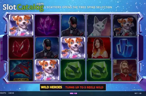 Win screen. Cosmic Heroes slot