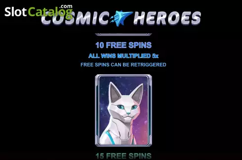 FS feature screen 1. Cosmic Heroes slot