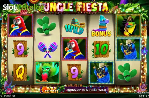 Game screen. Jungle Fiesta slot