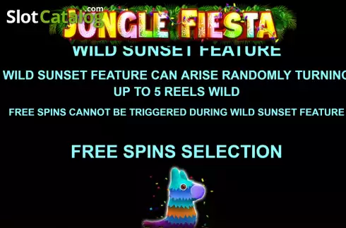 Game Features screen 2. Jungle Fiesta slot