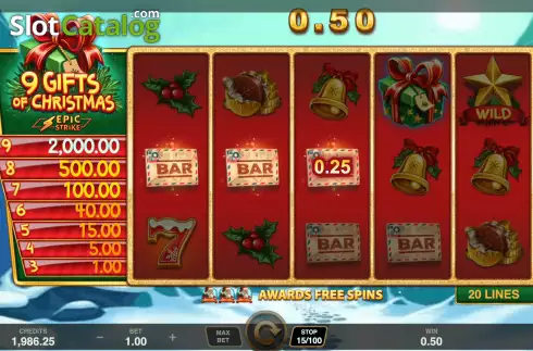 Win Screen 2. 9 Gifts Of Christmas slot