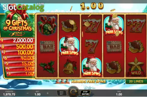 Scatter Symbols. 9 Gifts Of Christmas slot