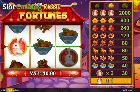 Pantalla3. Lucky Rabbit Fortunes Tragamonedas 