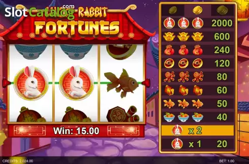 画面5. Lucky Rabbit Fortunes カジノスロット