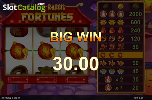 Win Screen 4. Lucky Rabbit Fortunes slot
