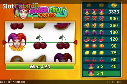 画面3. Joker Fruit Frenzy カジノスロット