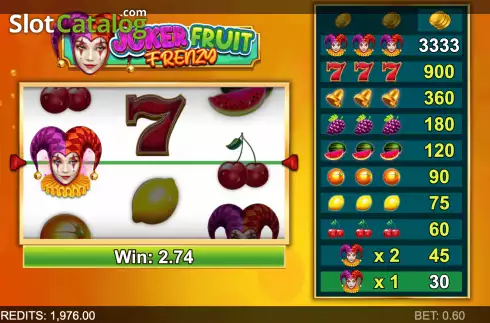 Win Screen 2. Joker Fruit Frenzy slot