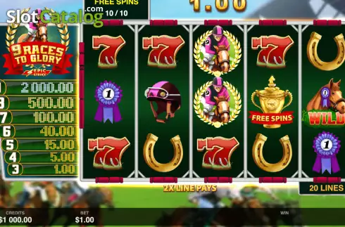 Free Spins 2. 9 Races to Glory slot