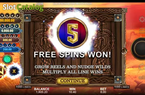 Free Spins. Dawn of the Vikings Power Combo slot