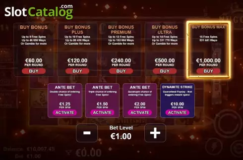 Buy Feature Screen. Nugget slot