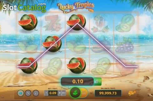 Win Screen. Lucky Tropics slot