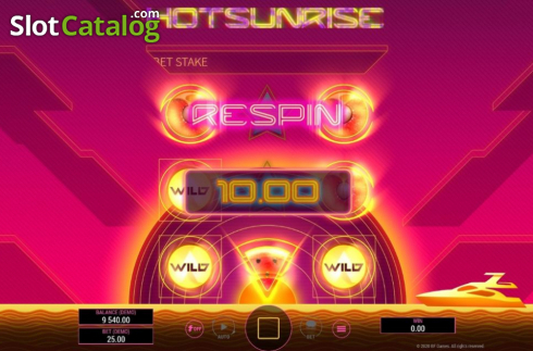 Respin Feature. Hot Sunrise slot