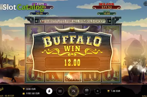 Win Screen 4. Buffalo Trail Ultra slot