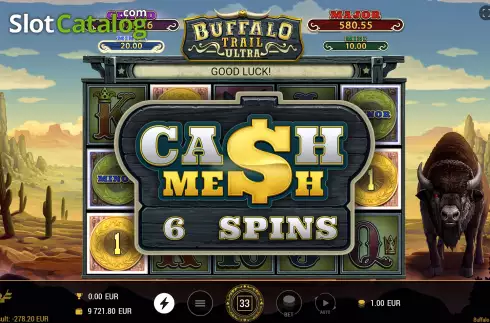 Bonus Game Win Screen 2. Buffalo Trail Ultra slot
