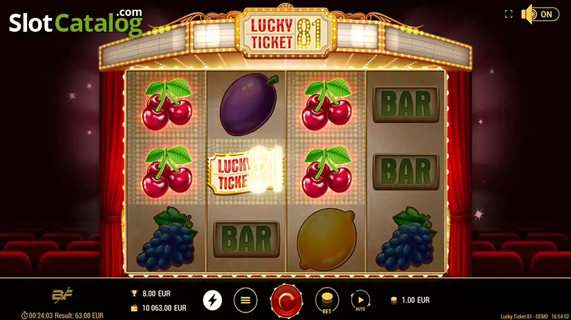 Lucky Ticket 81 Multiplier Wild Win Screen