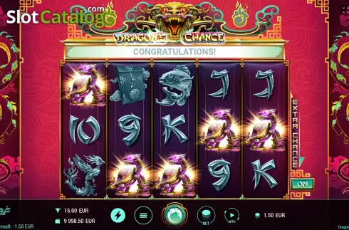 Win Screen. Dragon's Chance slot