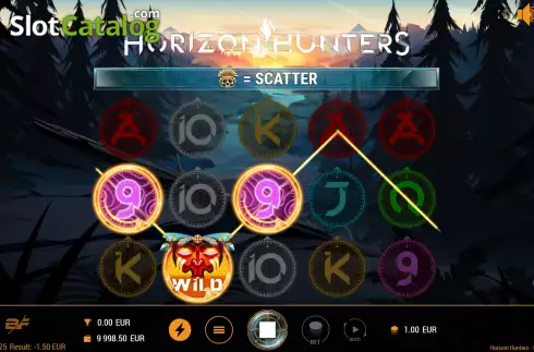 Win Screen. Horizon Hunters slot