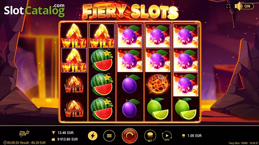 Fiery Slots Big Win Screen