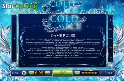 Screen3. Cold As Ice slot