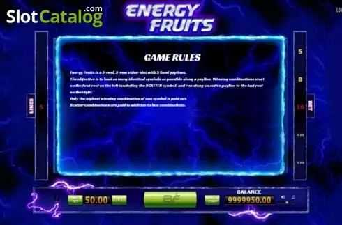 Bildschirm3. Energy Fruits slot