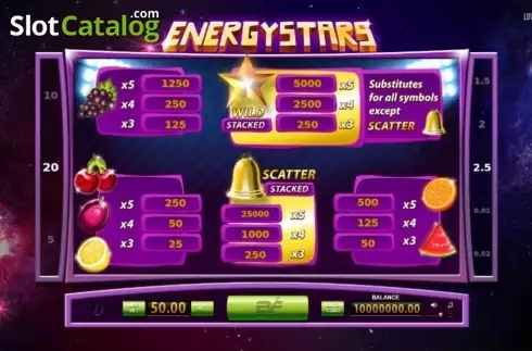 Bildschirm2. Energy Stars slot