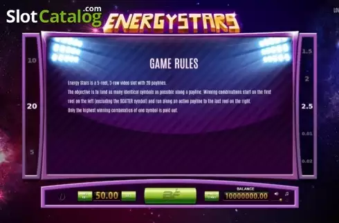 Bildschirm3. Energy Stars slot