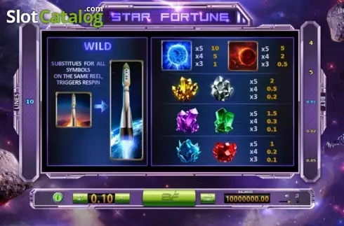 Bildschirm2. Star Fortune slot