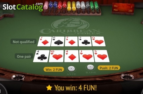 Win Screen. Caribbean Poker (BGaming) slot