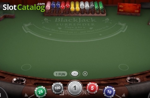 Skärmdump3. Blackjack Surrender (BGaming) slot