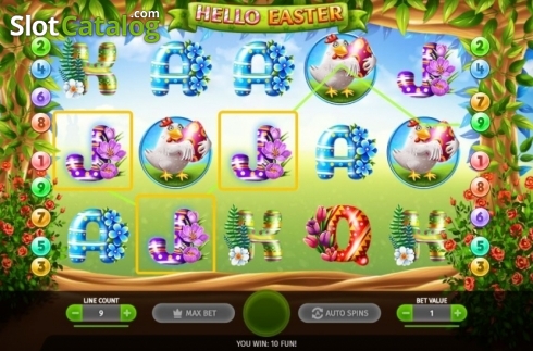Win Screen. Hello Easter slot