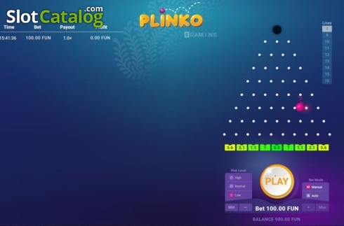 画面2. Plinko (BGAMING) カジノスロット