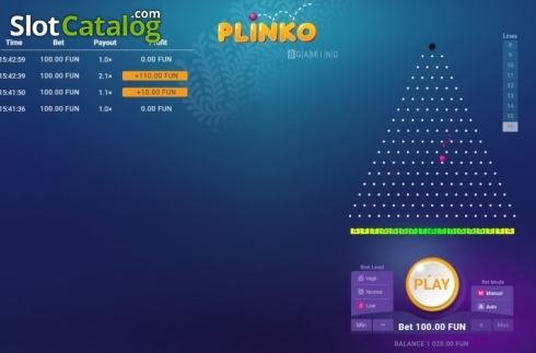 Game Screen 3. Plinko (BGAMING) slot