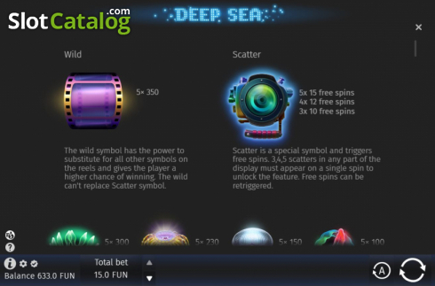 Paytable 1. Deep Sea (BGAMING) slot
