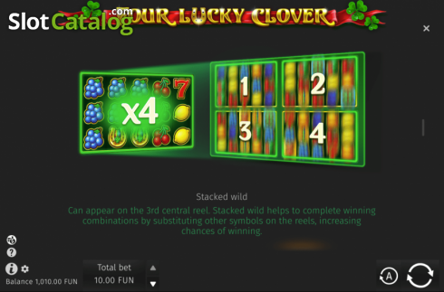Bildschirm9. Four Lucky Clover slot