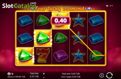 Schermo3. Four Lucky Diamonds slot