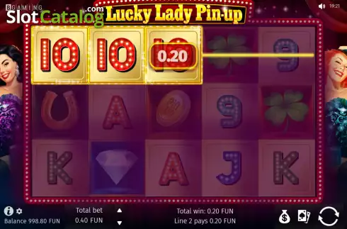 Win screen. Lucky Lady Pin-Up slot