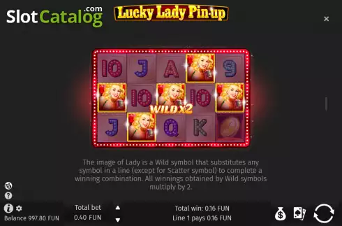 Wild multiplier screen. Lucky Lady Pin-Up slot