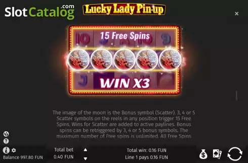 画面7. Lucky Lady Pin-Up カジノスロット