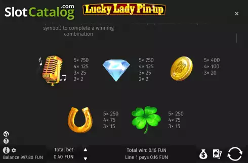 画面8. Lucky Lady Pin-Up カジノスロット