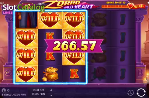 Skärmdump3. Zorro Wild Heart slot