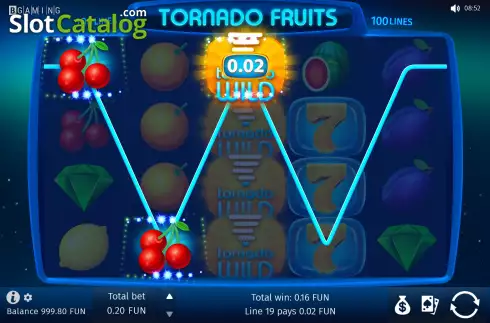 Win Screen. Tornado Fruits slot