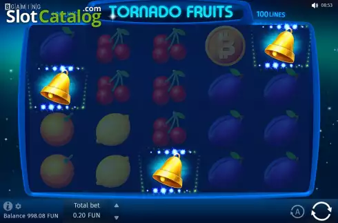 Scatter Symbols Win Screen. Tornado Fruits slot