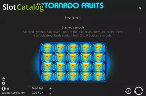 Feature Screen. Tornado Fruits slot