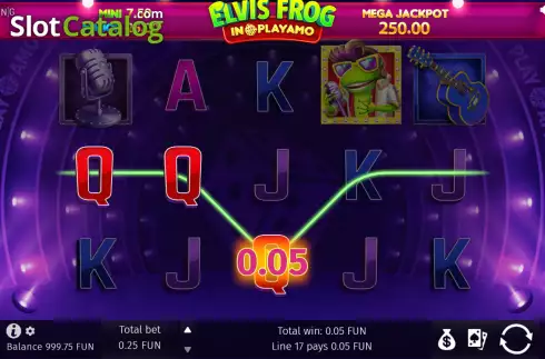 Win screen. Elvis Frog In PlayAmo slot